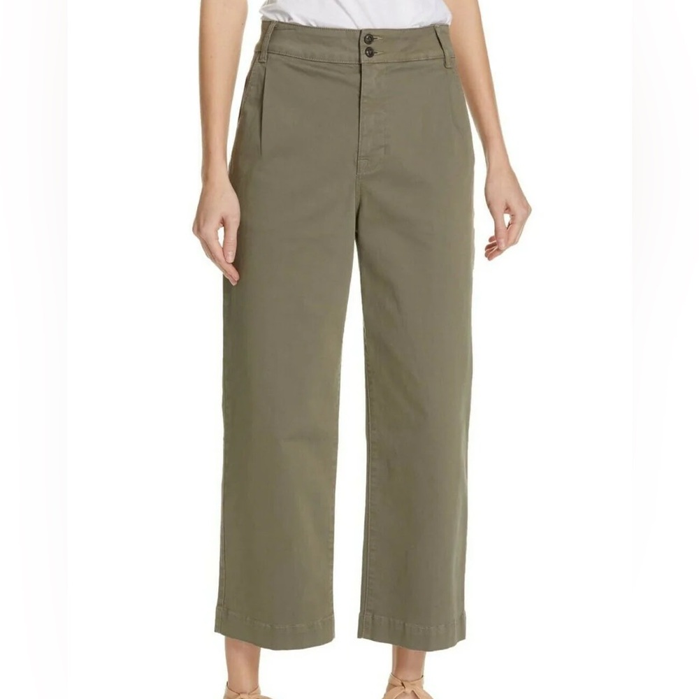 FRAME DENIM 24 Army Green Pants Slacks Trousers Cropped Cotton Wide Leg